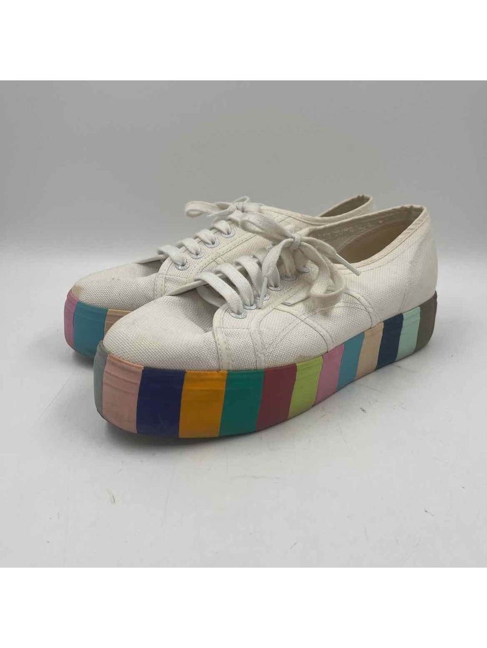 Superga Women's Shoe Size 9.5 White Color Block Sneakers